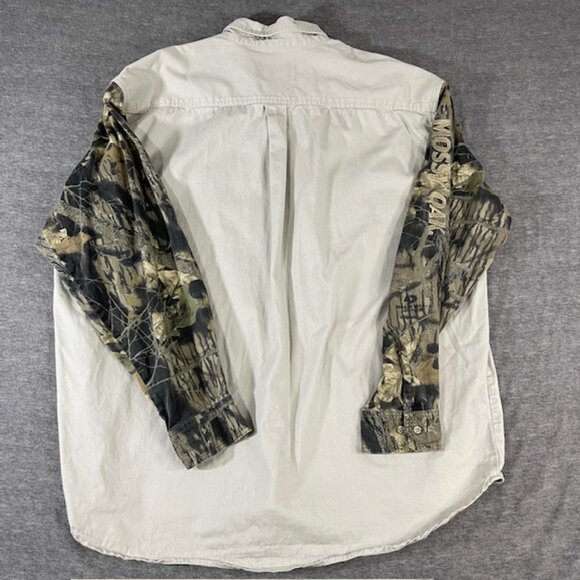 Mossy Oak Shirt Men’s 3XL Beige Brown Break Up Camo Hunting Safari Button Down - Picture 8 of 8